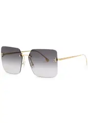 Fendi Fendi First Rimless Square-frame Sunglasses - Gold ONE SIZE