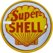 Super SHELL Bar Lighting Wall Sign Light Button Yellow