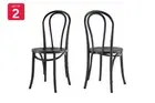 Set of 2 Matt Blatt Bentwood Chairs (Black Birch/Board Seat), Chairs, Home &