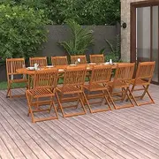11 Piece Garden Dining Set 280x90x75 cm Solid Wood Acacia,Outdoor Furniture Sets 90.8KG-3086980