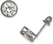 [JewelryWeb] 925 Sterling Silver Rhodium Plated 6mm Round CZ Simulated Diamond Screw Back Earrings Stud Earring for Women