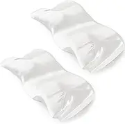 P Pothuiny 2 Pcs Satin Pillowcase for Cervical Pillow, Smooth Neck Pillow Case Cover Silky Soft Contour Cervical Pillow Cover with Zipper (Ivory White)