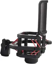 UPKOCH Microphone Shockmount Bracket with Denoise Cover for Studio Recording Durable and Stable Mic Windshield Reduces Vibration and Floor Noise for Enhanced Sound Quality