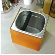 Coffee Knock Box Stainless Steel Timber Box Barista Equipment Espresso Grinds