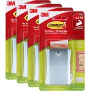 4 Pack Command Adhesive Sticky Nail Picture Hanger Wire-Backed Metal Pack 1 Hanger, 4 Strips And 2 Stabilizer Strips