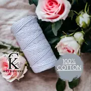 4MM 1ply macrame cord 100m FROST Cotton Soft Single Strand Rope Melbourne
