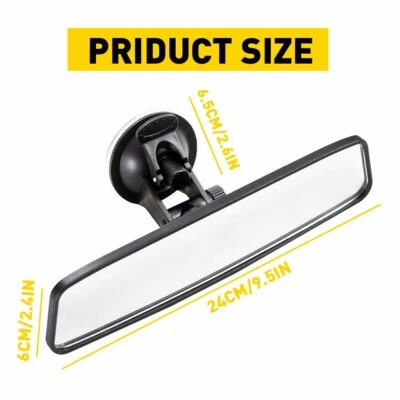 Universal Car Truck Rear View Mirror Glass Suction Cup Stick On Interior Wide US