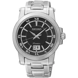 Seiko Premier 6N76-00B0D (SUR015J1) 大視窗經典羅馬石英腕錶/黑面 41mm SK037