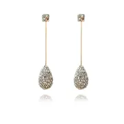 Culturesse Fallen Glamour Semi-Precious Rhinestone Earrings For Pierced Ears