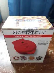 Nostalgia My Mini Waffle Maker 5" Cooking Surface, Brand New Factory Sealed, Red