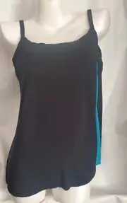 Miraclesuit Solid Tankini Top Black 1412 Size 10DD