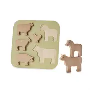 By Astrup Wooden Puzzle Farm Animal Educational Activity Board Game Kids 2+