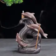 Purple Sand Backflow Incense Burner Dolphin Incense Burner Ceramic Incense
