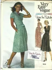 Vogue Sewing Pattern 1610 Diane Von Furstenberg Wrap Dress Size 10 Uncut, Label