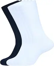 [ASSOTS] LONDON Men's Dress Socks, Pack of 6 Socks, Color - 2 Black, 4 White