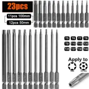 23pcs 50/100mm Magnetic Head Torx Screwdriver Bit Set Security Tamper Proof Star