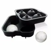Blue Knob Ice Ball Maker Mold - Black Flexible Silicone Ice Tray (2 Pack) (1)