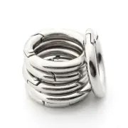 8pcs Mini Silver Circle Round Carabiner Spring Snap Clip Hook Keychain Hiking