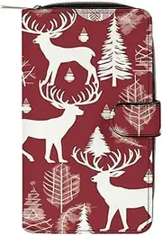 [LQPMNK] PU Leather Wallet, Christmas Deer Print Wallet with Multiple Slots Elegant Wallet Business Wallet Travel Wallet Bifold Wallet, style, 19.7x11x3.5cm, Minimalist, Style, 19.7x11x3.5cm, Minimalist