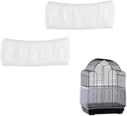 Changyeah Bird Cage Seed Catcher Guard Universal Birdcage Cover Nylon Mesh Net,Bird Cage Cover Worth Universal Birdcage Cover Dustproof Mesh Tidy Bird Cage Seed Catcher Parrot Cage Skirt(White)
