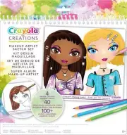 CRAYOLA | Creations Young Makeup Artist Large Stickers and Stencils Art Kit, 40