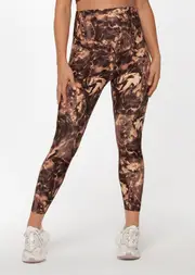 [Lorna Jane] LJ Maternity Printed Ankle Biter Leggings, Polyester/Elastane, Size - Small S Marble Print
