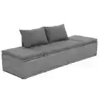 Outdoor Lounge Bed Poly Rattan 195x60x60cm Grey Garden Patio Sunlounger