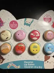 Squishmallow 8 Flavored Macaron Lip Balms with Vitamin E
