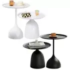 Set of 2 Modern Minimalist Side Table Metal Nesting Coffee Table for Home Office