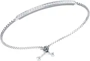 [Demira] 1/4 ct Single Line Diamond Tennis Bolo Bracelet in Solid 925 Sterling Silver, Free Size