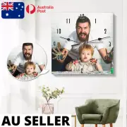 Custom Clock Face Photo Square Wall Personalised Customised - AU Stock