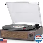Vintage Record Player with Speakers Turntable for Vinyl Records Belt-Driven T