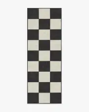 75' x 215' | Machine Washable Runner Rug | Kid & Pet Friendly | Indoor Rug | Jaque Checkered Black Rug | Ruggable