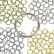 12mm outside Round 16 Gauge 9.6mm Inside 400 Open Jump Rings Plated Brass U-Pick
