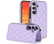 Case for Samsung Galaxy S24,Pu Leather Wallet Case RFID Blocking Credit Card Slots Kickstand Phone Case-Purple