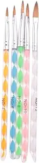Snblzhef 5pcs Acrylic Nail Art UV Gel Carving Pen Brush Liquid Powder DIY No. 4/6/8/10/12