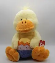 Ty Pluffies Easter Duck Chick with Egg Quackies Plush 10" Stuffed Toy Lovey s2