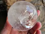 Crystal Ball Quartz Clear Polished Scrying Rock Natural Sphere Rainbows 50mms