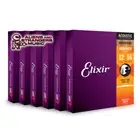 6 Sets! Elixir NANOWEB Phosphor Bronze Acoustic — 16077 Light/Medium .012-.056