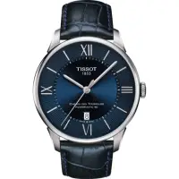 在飛比找momo購物網優惠-【TISSOT 天梭】杜魯爾系列動力80小時機械錶-藍/42