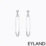 【英國 EYLAND】AOKI SAFETY PIN 個性別針白金墜飾耳環