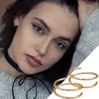 Set Of 2 Double Hoop Gold Nose Ring Spiral Nose Lip Ring 20 Gauge 8mm Snug Fit