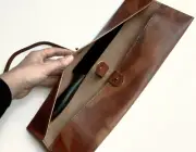 knife tool blade sword bag holder scabbard pouch sheath cow leather brown H955