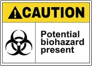 CAUTION! POTENTIAL BIOHAZARD PRESENT OSHA | Adhesive Vinyl Sign Decal