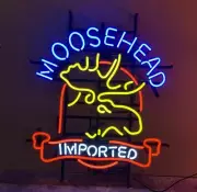 New Moosehead Imported Neon Sign 20"x16" Light Lamp Beer Bar Visual Display Gift