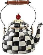 Mackenzie-Childs Courtly Check Enamel Tea Kettle 2 Quart