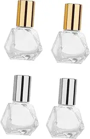 Vaguelly 4pcs Clear Roller Bottles Essential Oil Containers Durable Travel Bottles with Special Roll Design for Perfume Aromatherapy and Liquid Dispensing