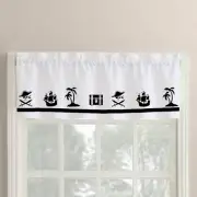 Pirates Skull Crossbones or Ships Window Valance/Curtain *Your Choice of Colors*