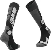 [Tadill] Ski Socks, Cold Weather Socks for Men, Women, Long Tube Sock Knee High Socks, Thermal Winter Warm Socks, Adult Winter Sport, Black and White