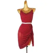 Girls LatinDance Dress Rhinestone Ballroom Salsa Tango Dance National Standard